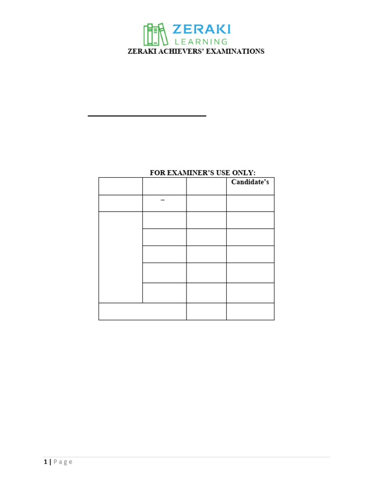 Physics Form 3 Paper 2 Marking Scheme Zeraki Achievers 6.0 - June 2022 ...