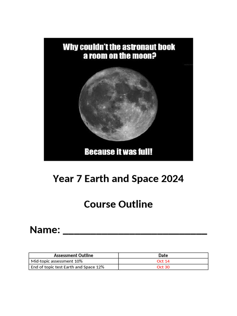 EARTH AND SPACE LEARNING OBJECTIVES 2024 | PDF | Moon | Earth