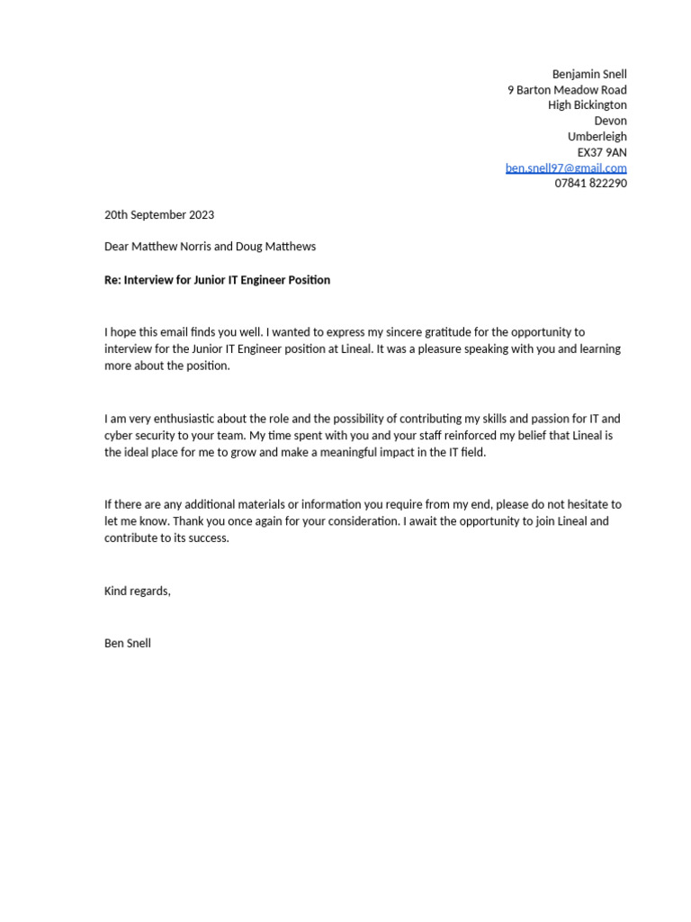 Cover Letter Example | PDF
