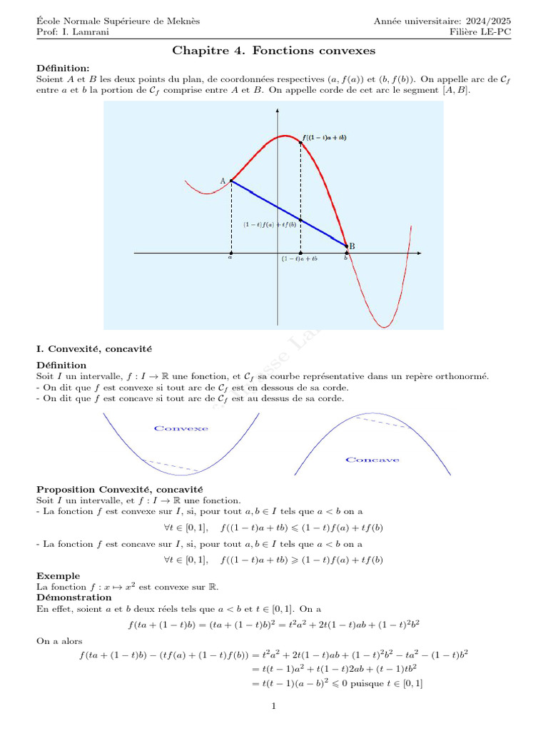 Convexité et concavité des fonctions | PDF | Analyse mathématique ...