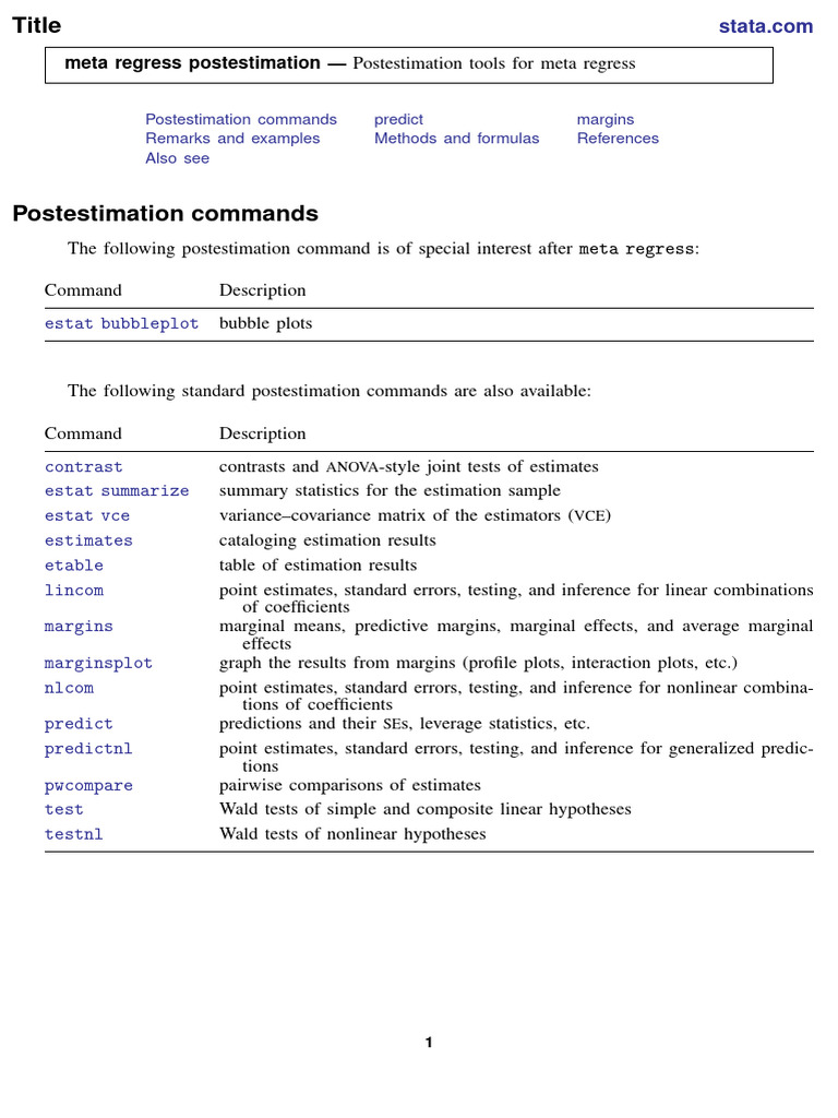 Best Other Meta Regression 2 | PDF | Errors And Residuals | Estimator