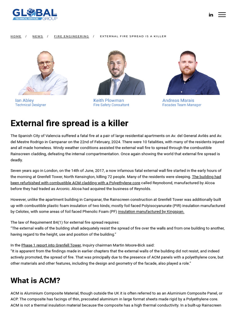External Fire Spread Risks in Cladding | PDF | Materials | Building ...