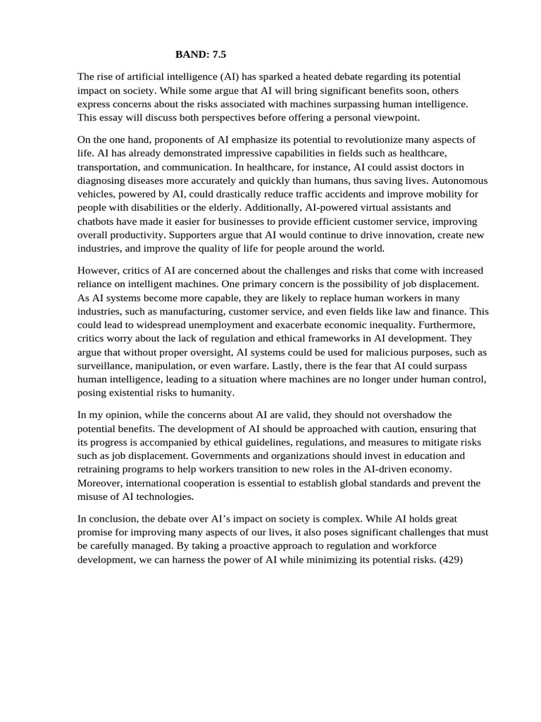 AI's Impact: Benefits and Risks Explained | PDF | Artificial ...