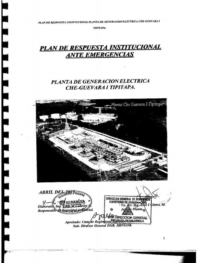Plan de Emergencia Planta Che-Guevara I | PDF | Ingenieria Eléctrica ...