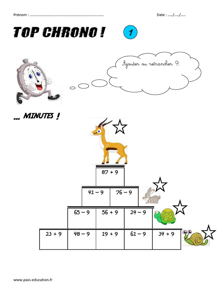 Ajouter Ou Retrancher 9. TOP CHRONO CE1 1 | PDF