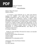 Carta Reclamo a Corpoelec