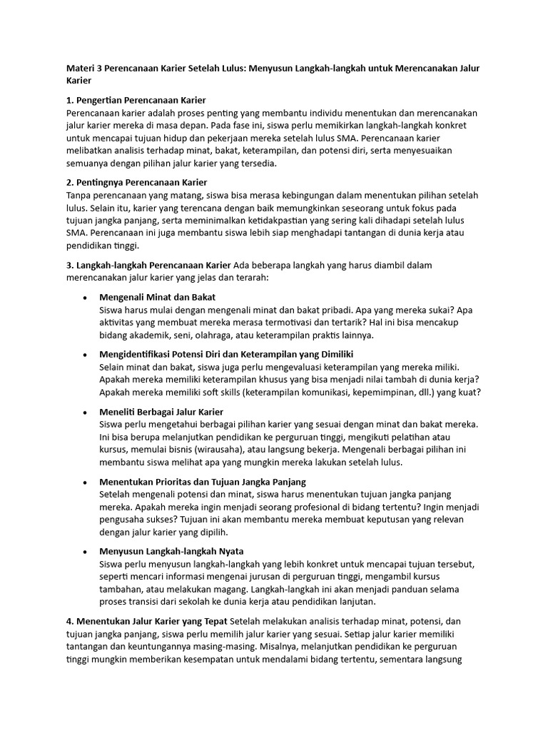 Eksplorasi Pilihan Karier untuk Masa Depan yang Lebih Baik