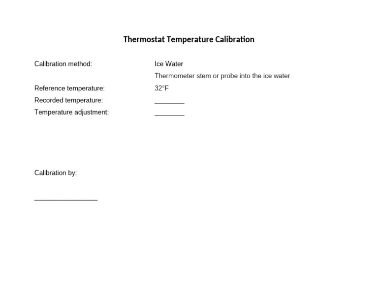 View of Thermostat Temperature Calibration | PDF