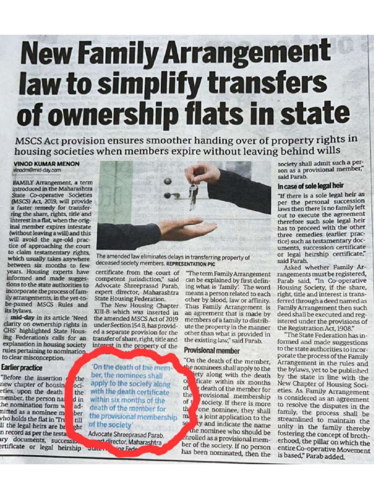 Misinterpretation in Transfer of Deceased Member's Membership and ...