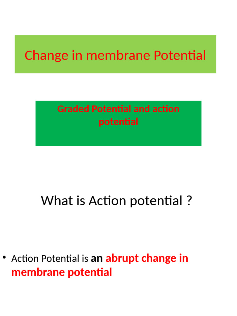 Change in membrane potential pdf action potential depolarization