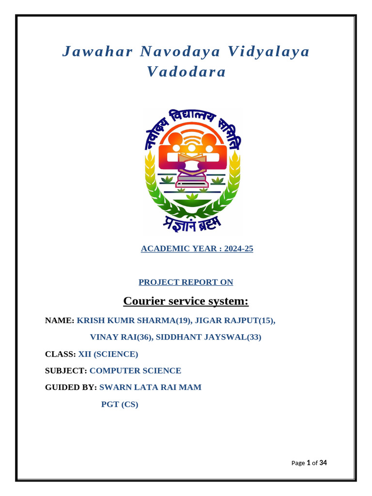 (Patented) Krish Courier Service System PROJECT | PDF | Software ...