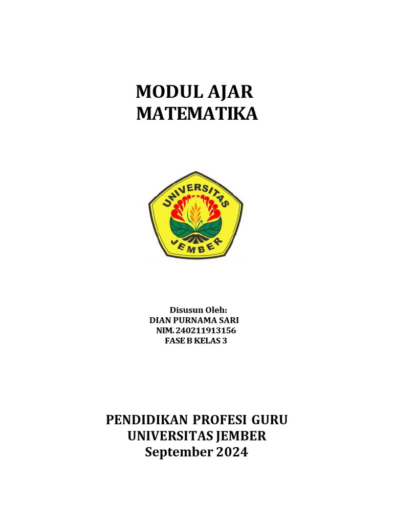 Modul Ajar Matematika Kelas 3 SD | PDF
