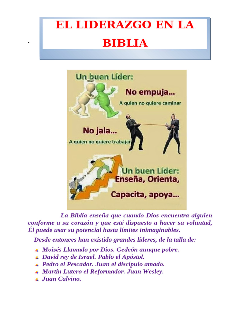 El liderazgo en la Biblia | PDF | Liderazgo | Iglesia cristiana