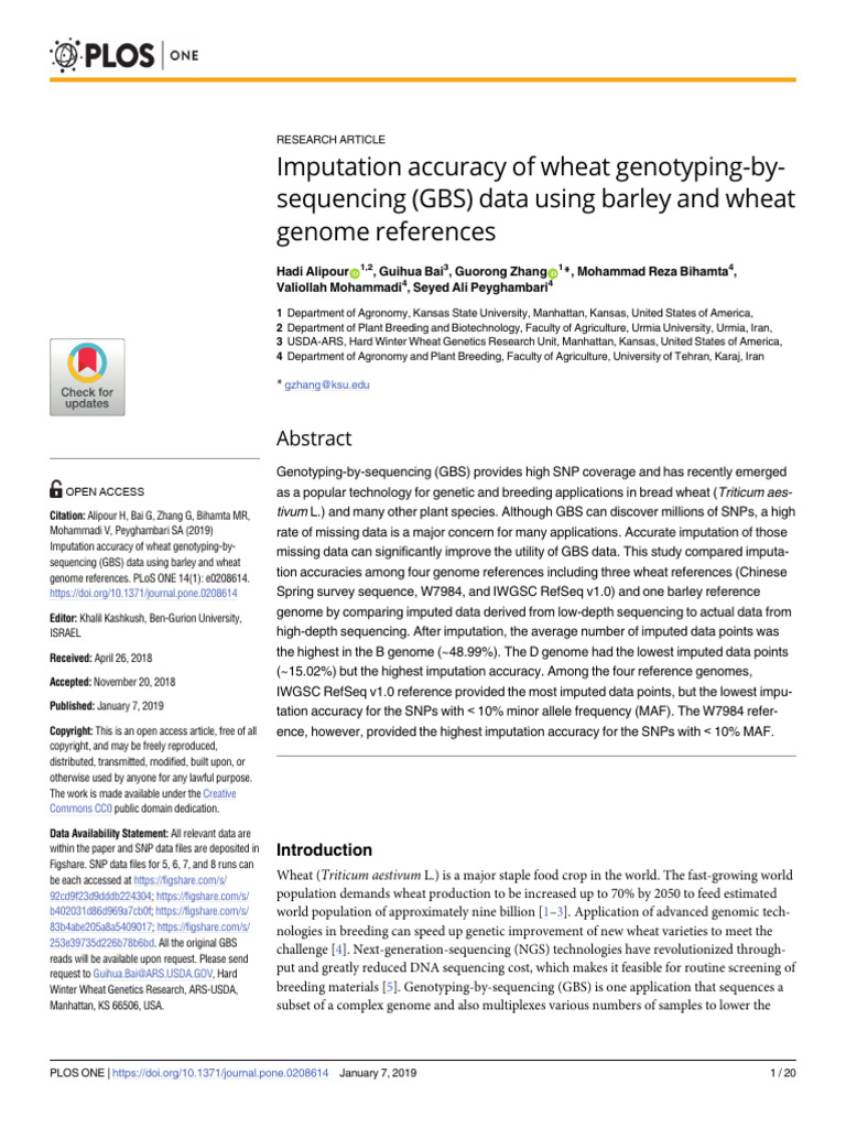 Barley and Wheat GBS | PDF | Single Nucleotide Polymorphism | Haplotype