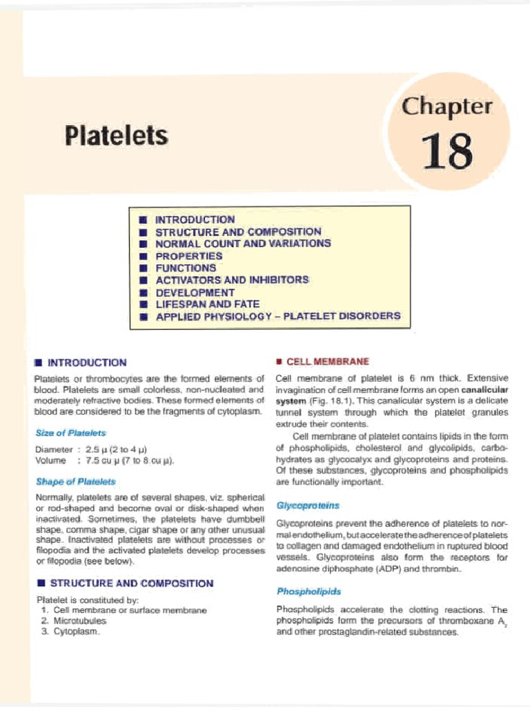Understanding Platelets: Structure and Functions | PDF | Platelet ...