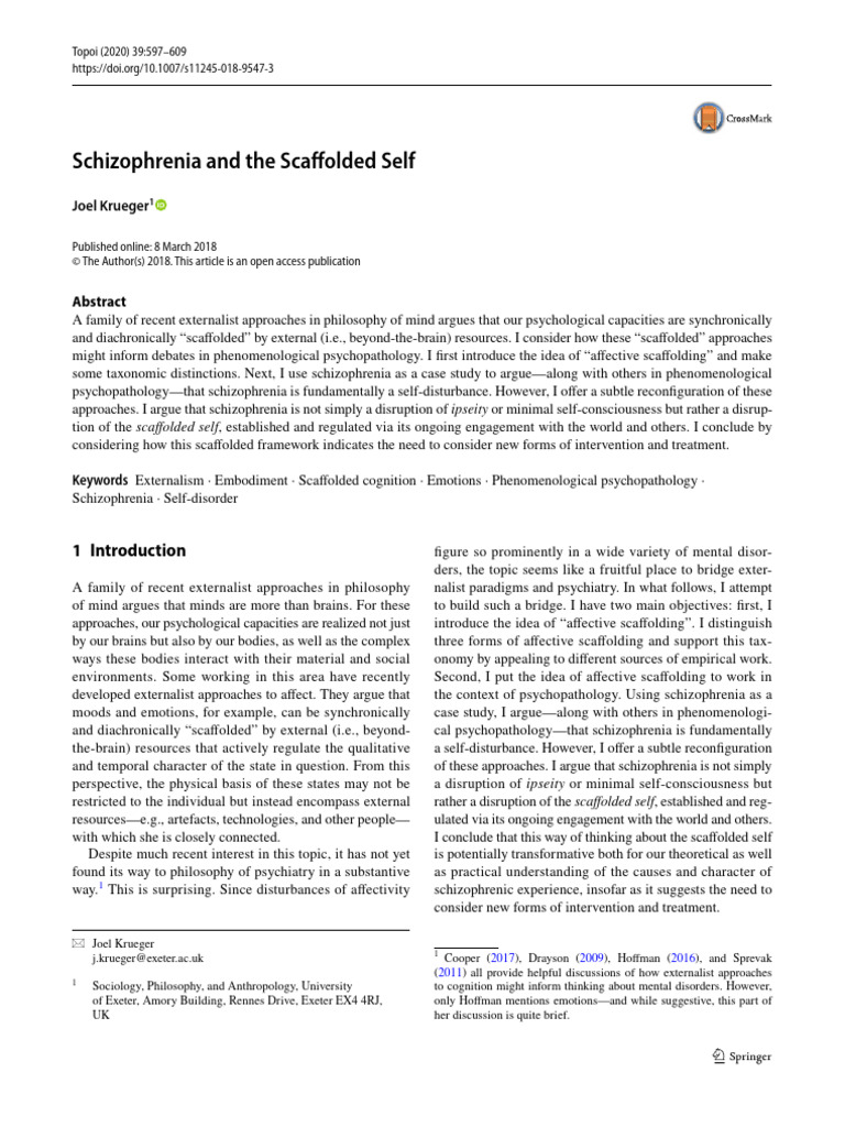 Schizophrenia and Affective Scaffolding | PDF | Affect (Psychology ...