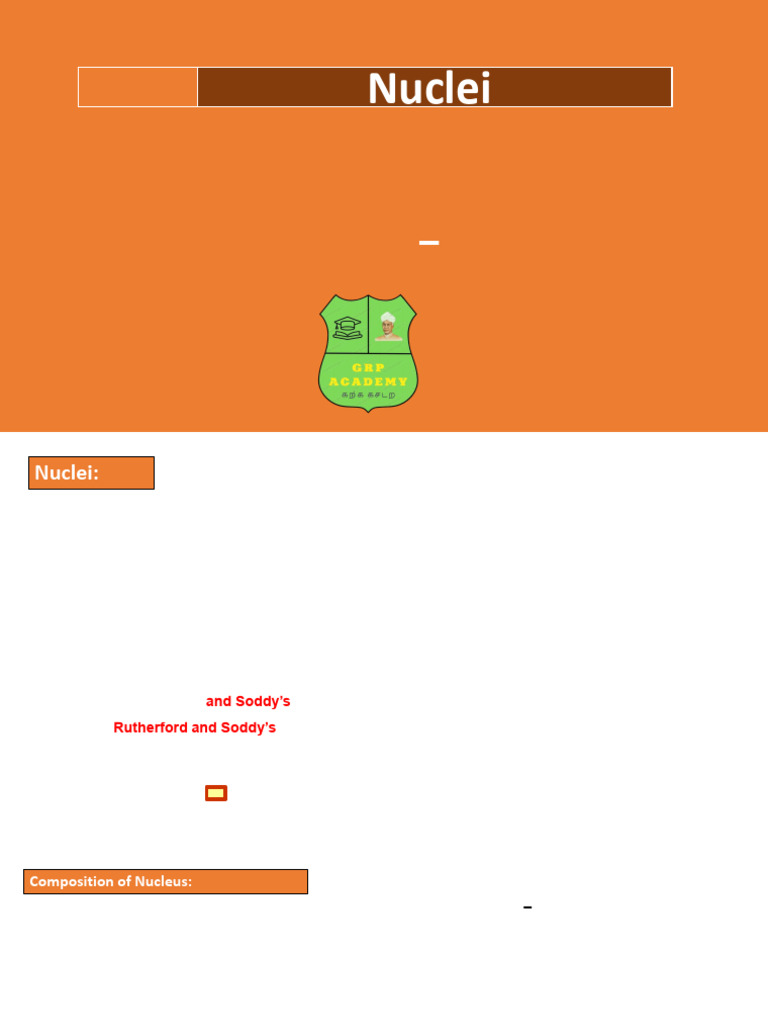 Understanding Atomic Nucleus and Radioactivity | PDF | Atomic Nucleus ...