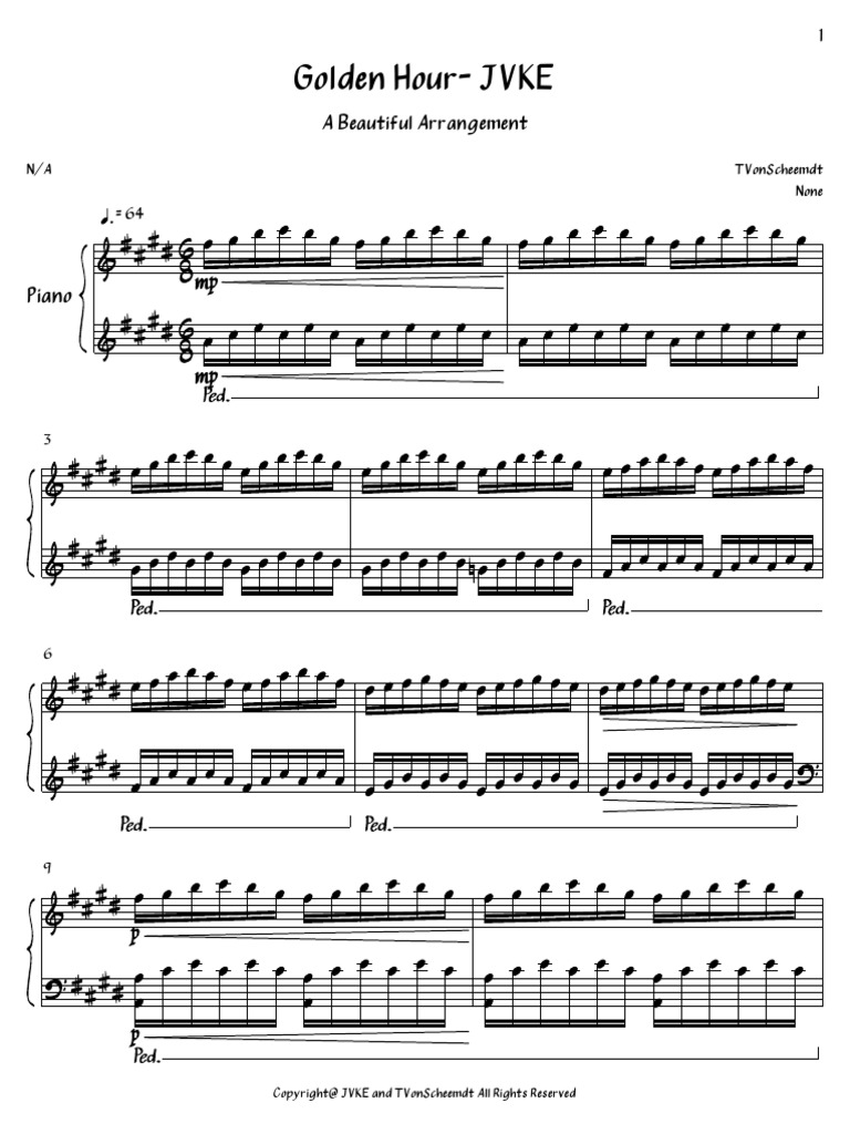 Golden Hour Piano Notes | PDF