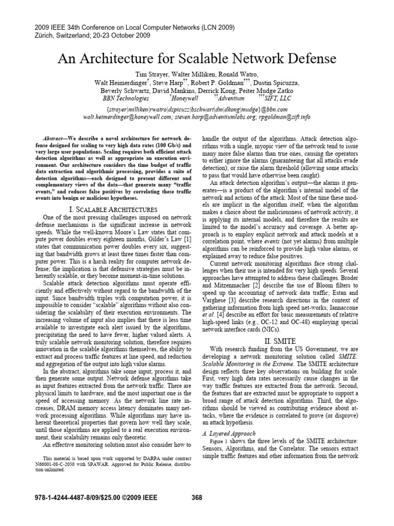 Scalable Network Defense Architecture | PDF | Central Processing Unit ...