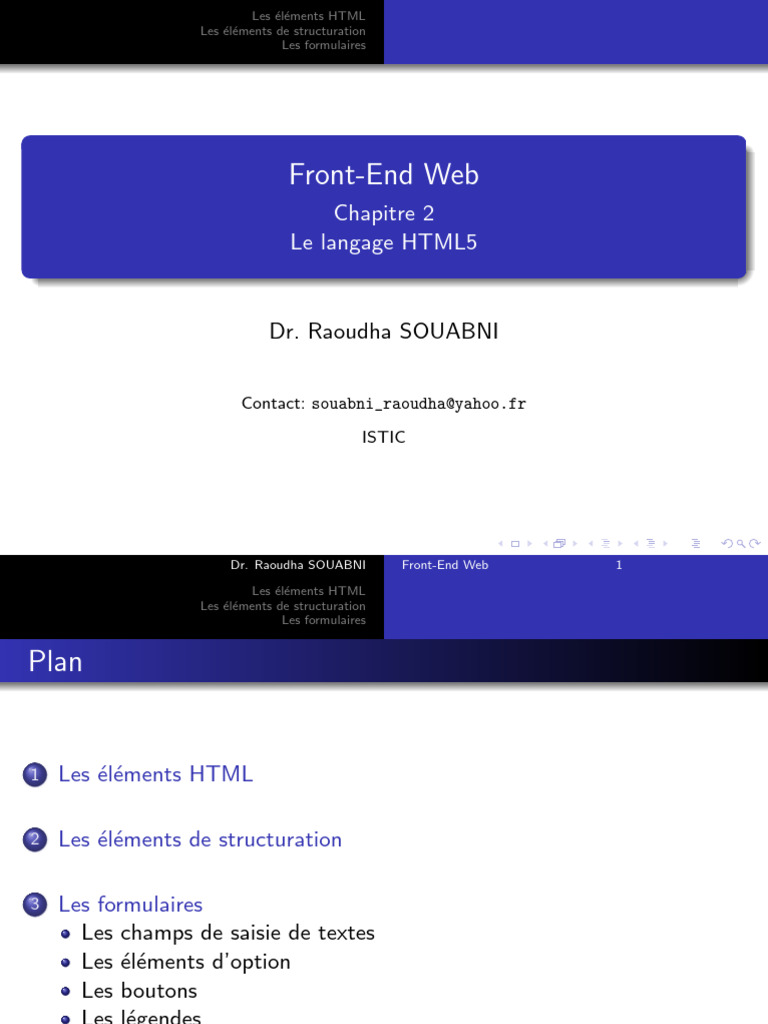 Introduction aux éléments HTML5 et formulaires | PDF | Élément HTML | Html