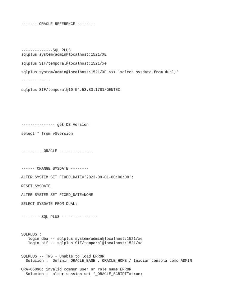 Resolving Oracle User Name Errors | PDF
