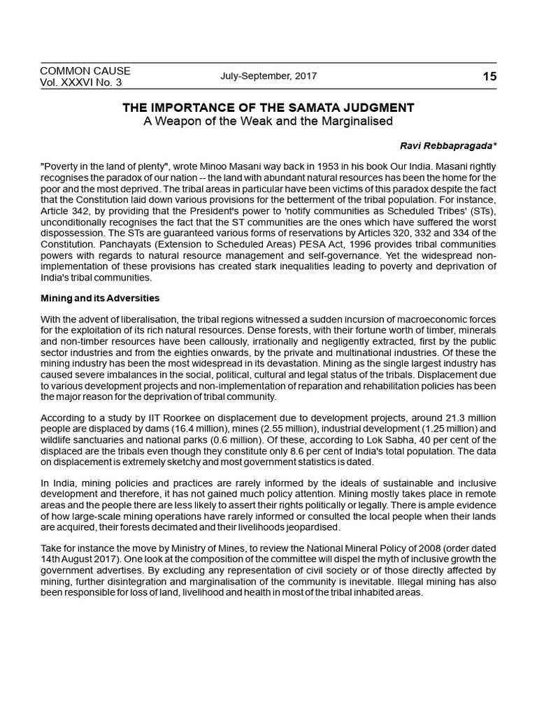 Samata Judgment | PDF