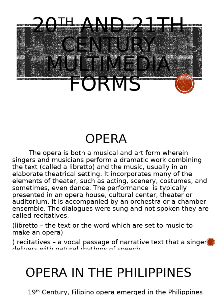 20th and 21th Century Multimedia Forms | PDF | Opera | Theatre