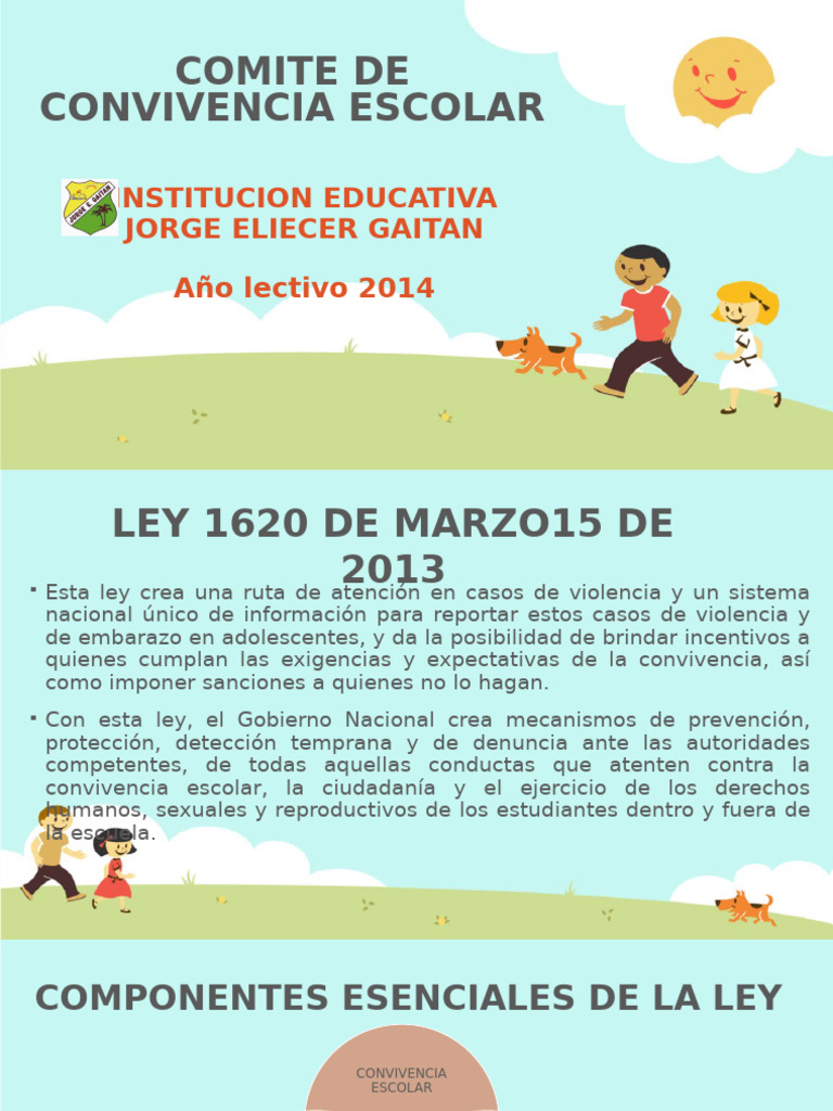 Ley 1620: Protocolo de Convivencia Escolar | PDF | Acoso cibernético ...