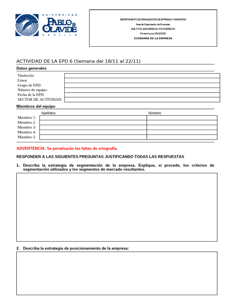Actividad de La EPD 6 2425 | PDF