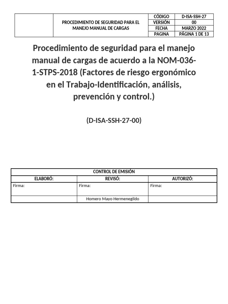 Seguridad en Manejo Manual de Cargas | PDF | Factores humanos y ergonomía