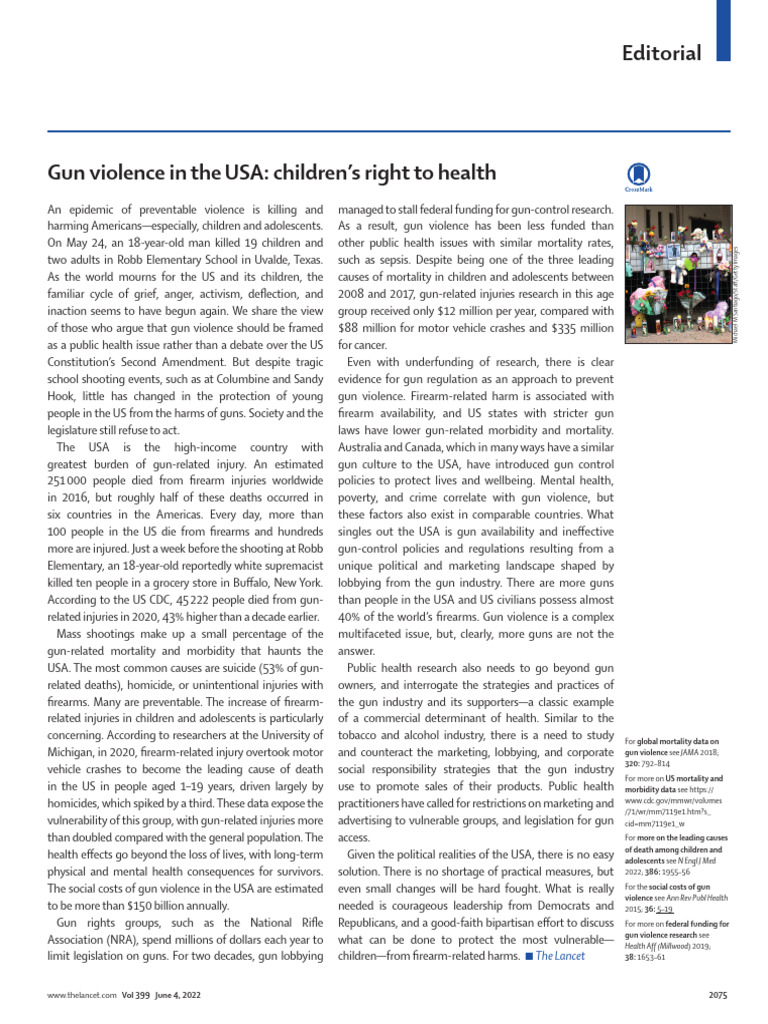 Gun Violence in The USA Children's Right To Healt | PDF | Gun Control ...