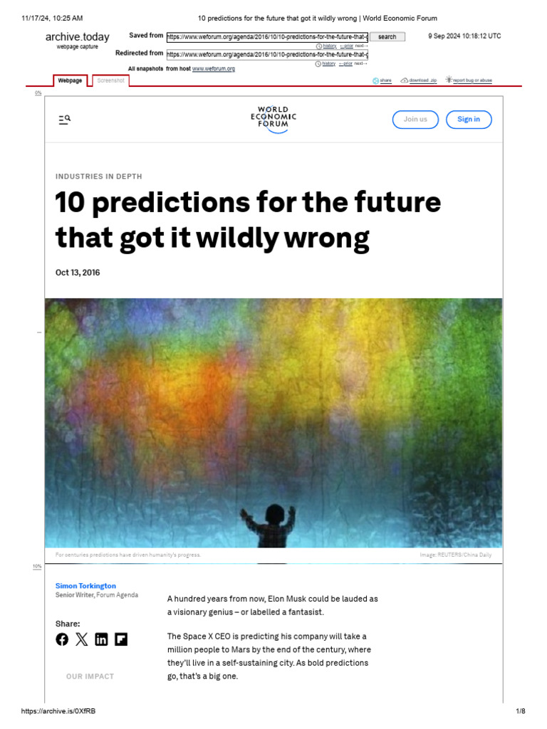 10 Predictions For The Future That Got It Wildly Wrong - World Economic ...