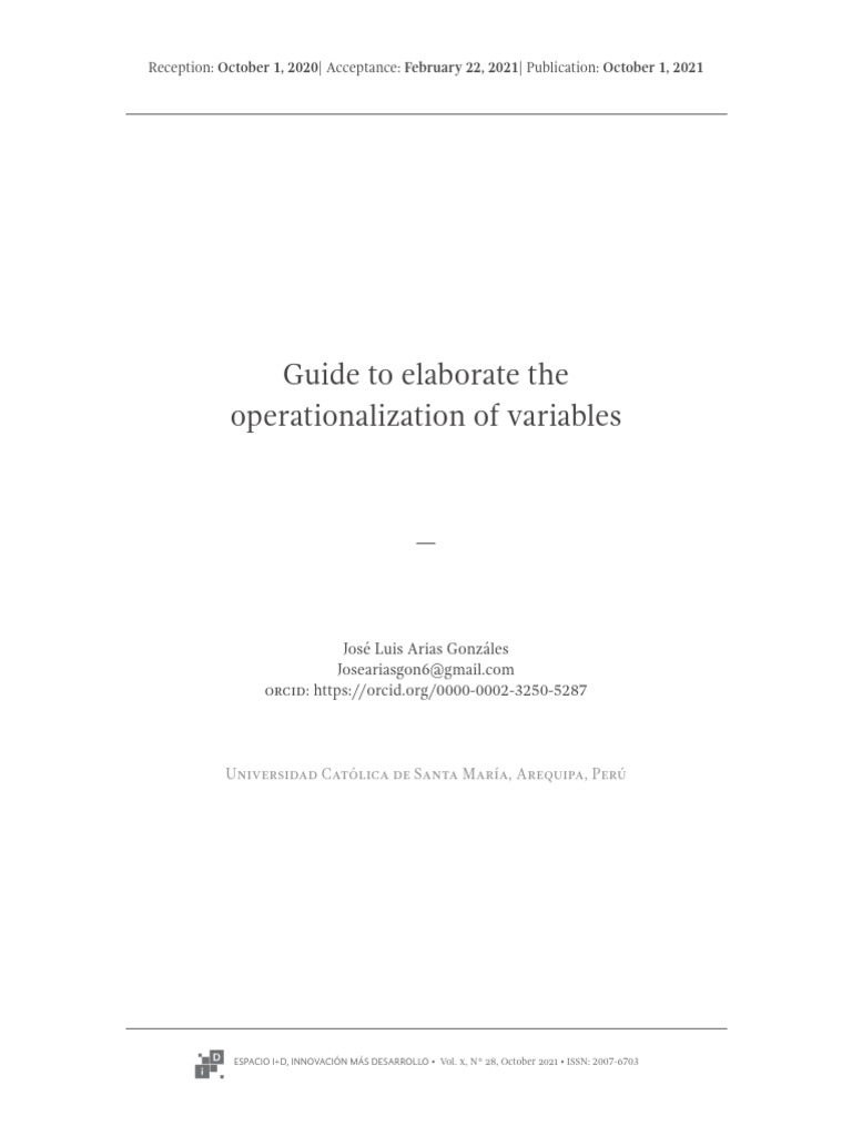 Guide to Operationalizing Variables | PDF | Level Of Measurement ...