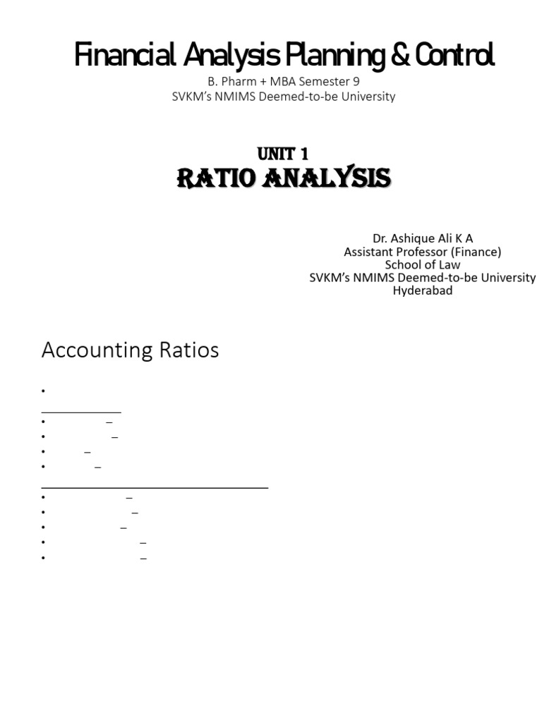 Unit 1 Ratio Analysis | PDF | Equity (Finance) | Dividend