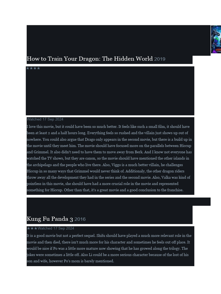 Movie Reviews: Critiques of Recent Films | PDF