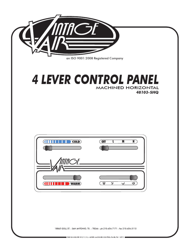4 Lever Control Panel Installation Guide | PDF | Air Conditioning ...