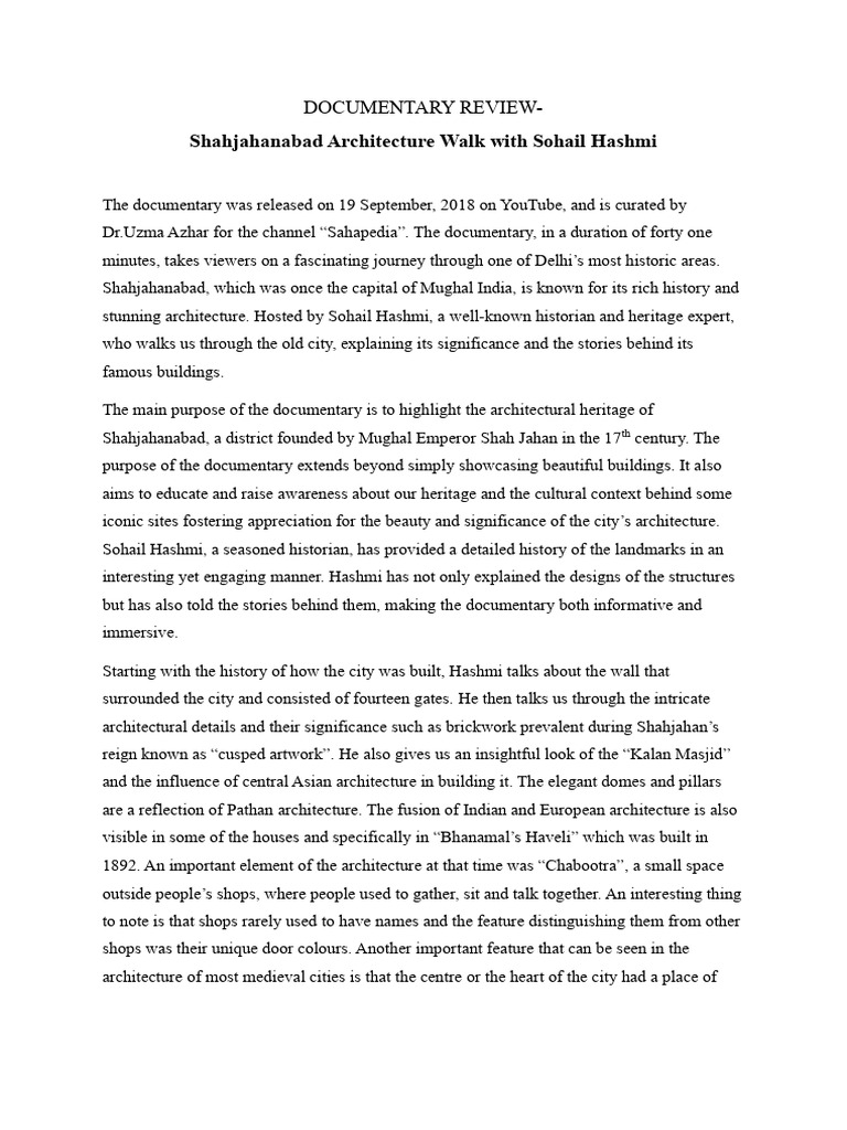 I am sharing documentary review with you pdf