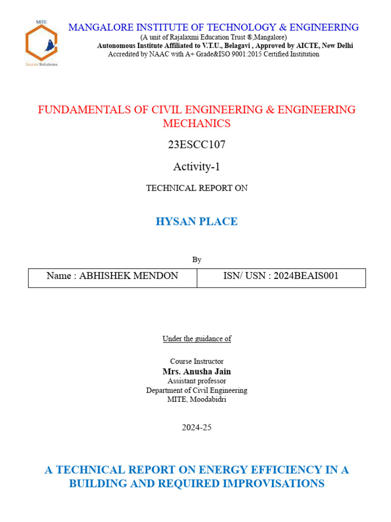 Energy Efficiency in Building Report | PDF | Efficient Energy Use ...