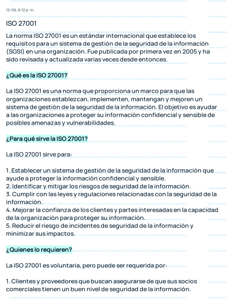 Guía sobre la norma ISO 27001 | PDF | Seguridad de información ...