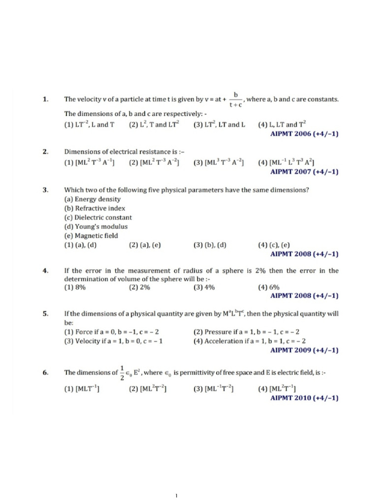 U&d and Error Pyq NEET | PDF