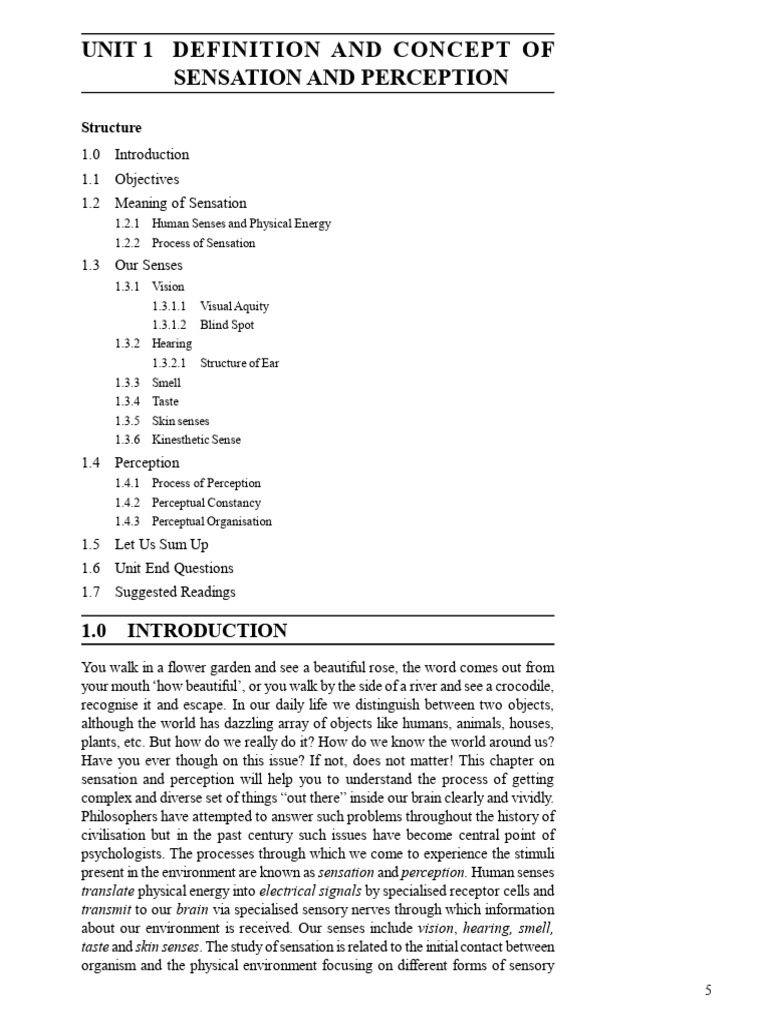 Block 3 | PDF | Senses | Perception