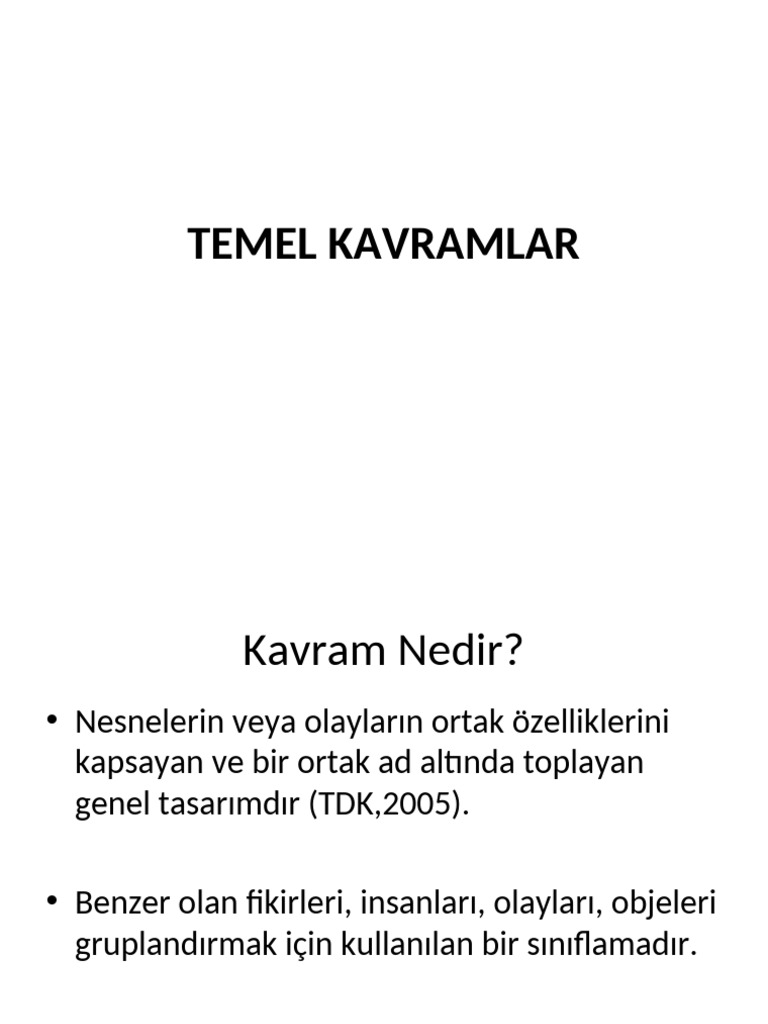 Temel Kavramlar | PDF