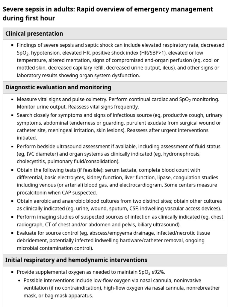 Rapid Review To Severe Sepsis | PDF | Sepsis | Shock (Circulatory)
