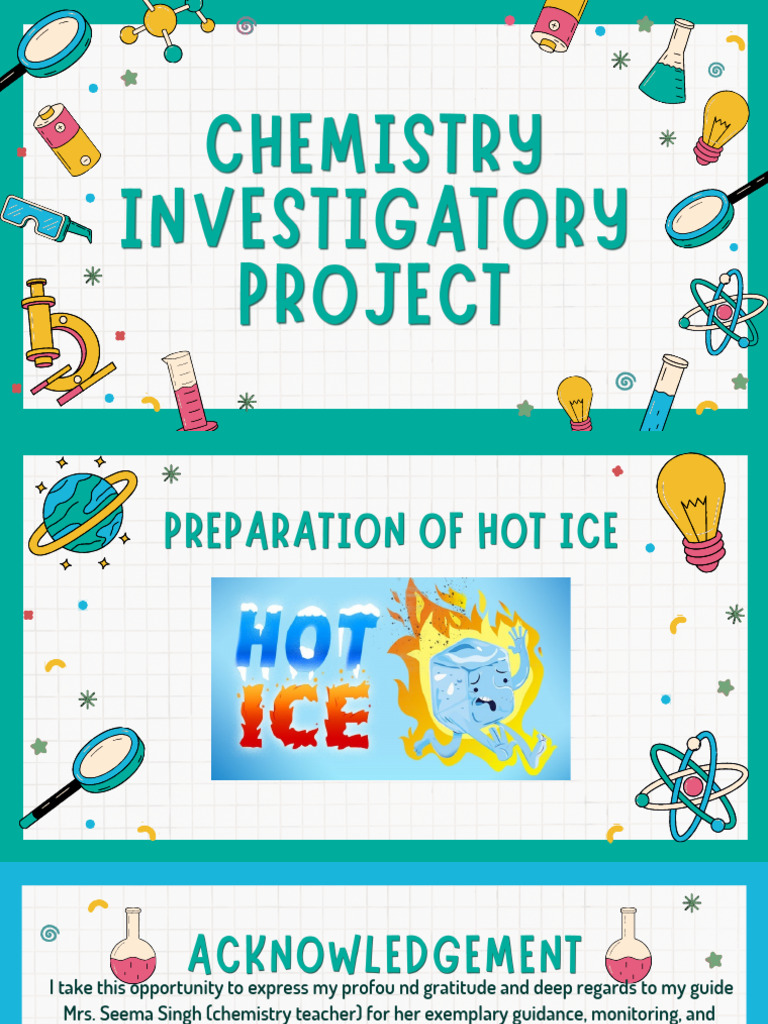 To Study The Chemistry Involved in Preperation of Hot Ice | PDF ...