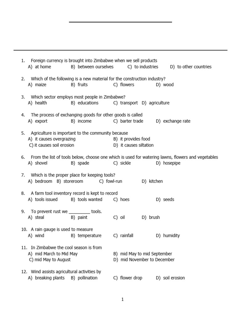 Grade 5 Agriculture & Science Quiz | PDF | Soil | Computer Hardware
