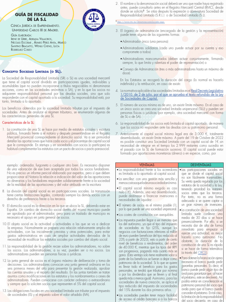 Guía de Fiscalidad de La SL | PDF | Impuestos | Impuesto al valor agregado