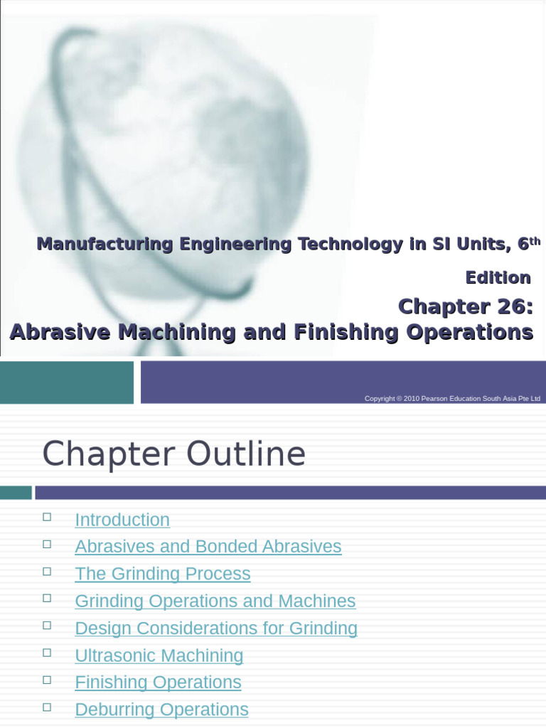 Abrasive Machining PPT MFG Chapter26 Final | PDF | Grinding (Abrasive ...