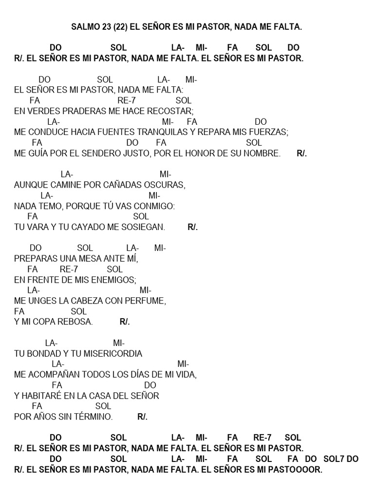 Salmo 23: El Señor es mi Pastor | PDF