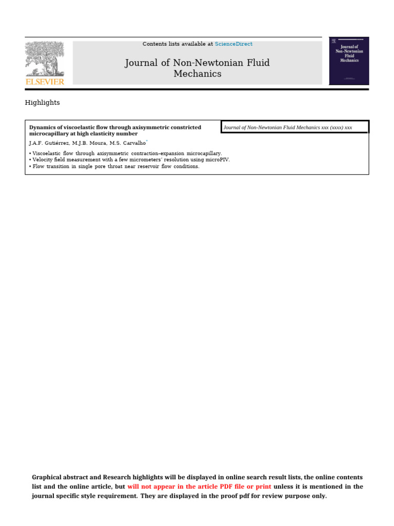 Viscoelastic Flow in Constricted Microcapillaries | PDF | Fluid ...