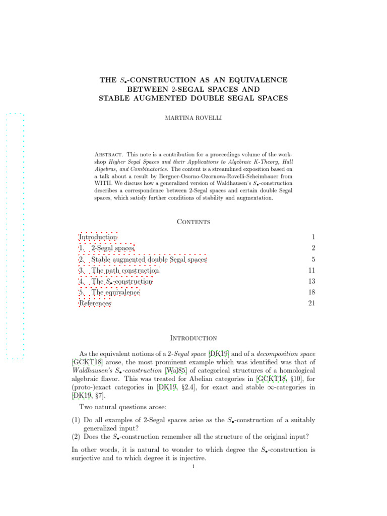 The S - Construction As An Equivalence Between 2-Segal Spaces and ...